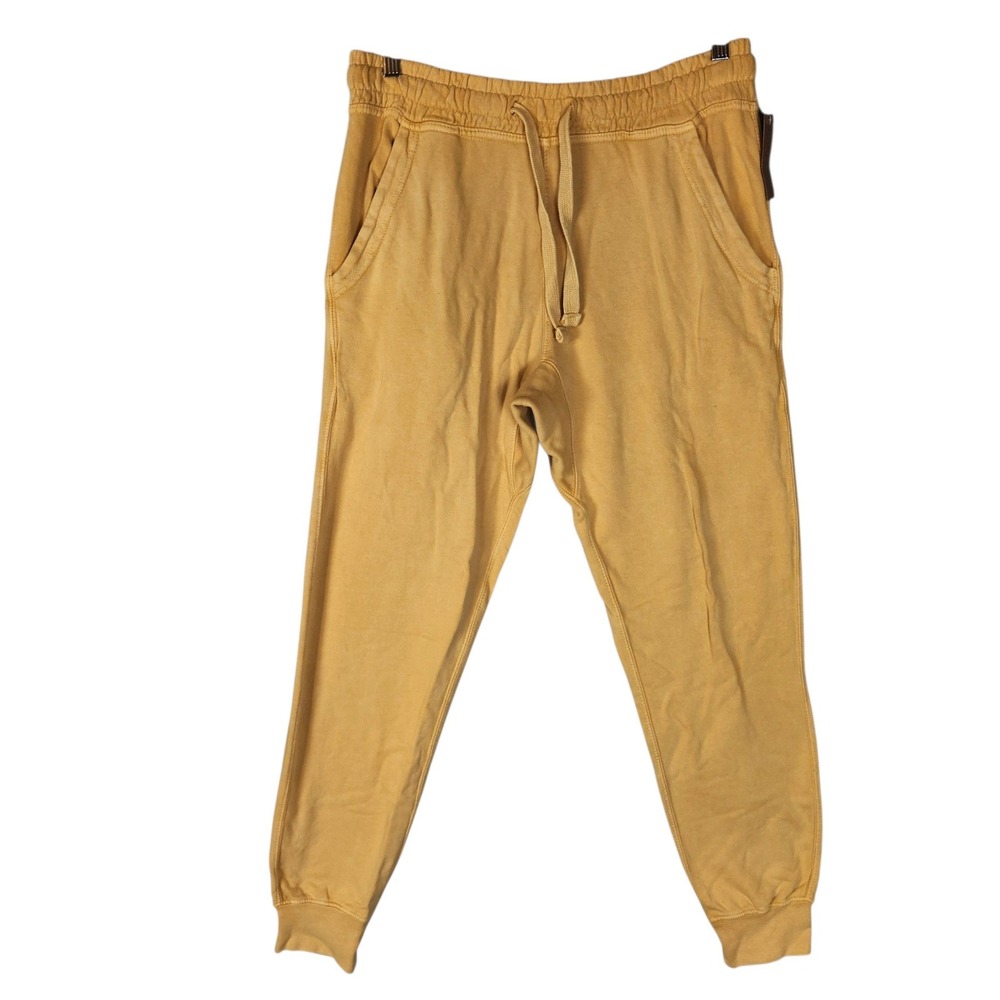 Lane Seven Jogger Pants Men's Medium Yellow Vintage Wash Cotton Sweatpants NWT